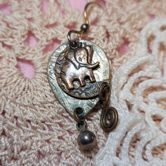 Artisan Crafted Jewelry - Whimsical elephant earrings with a touch of boho charm #elephantlove